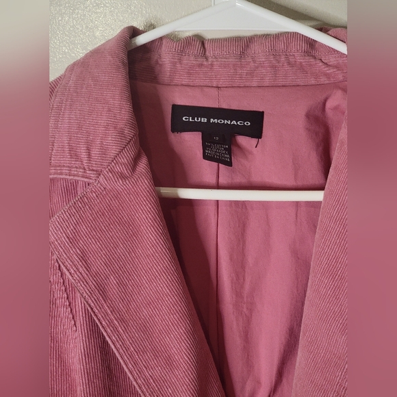 Club Monaco Pink Corduroy Blazer - Picture 2 of 5